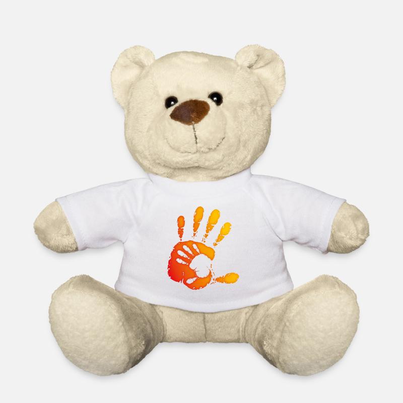 MAINS - ORANGE - Nounours - blanc
