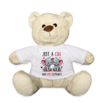 Just a girl who loves elephants. - Teddy Bear - white - Front