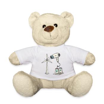 Stop Wind Power Funny Energy Concept - Nounours - blanc - Devant