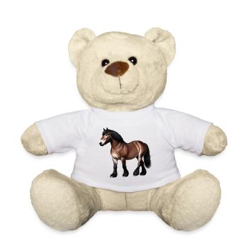 Cheval Sang Froid Brun - Nounours - blanc - Devant