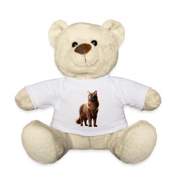 Brun chat - Nounours - blanc - Devant