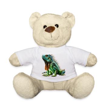 Green Iguana Iguana - Teddy Bear - white - Front