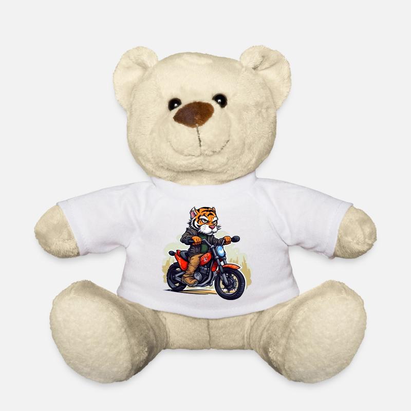 Tiger Motorradfahrer - Teddy - Weiß