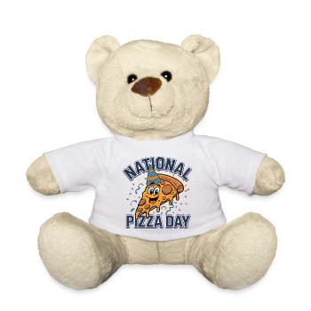 National Pizza Day 2026 pizza day gift - Teddy Bear - white - Front