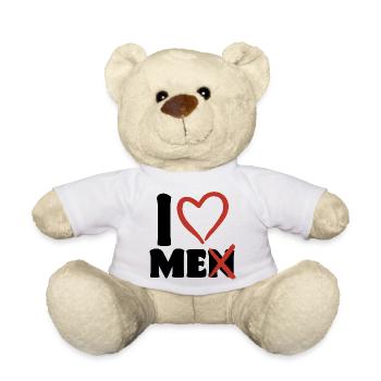 I love men / me - Teddy Bear - white - Front