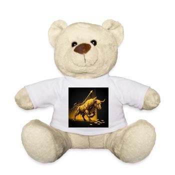 Golden Bull - Succès, Richesse, Argent, Marché boursier - Nounours - blanc - Devant