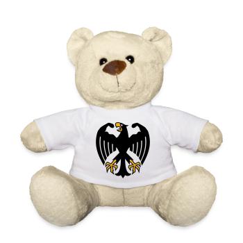 German Fitness Federal Eagle with Muscles - Teddy Bear - white - Front