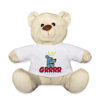 Wütender blauer Hund - Teddy - Weiß - Vorne
