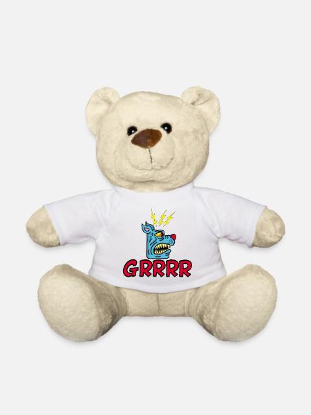 Chien bleu en colère - Nounours - blanc