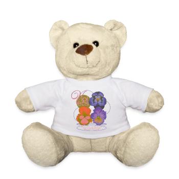 Violet's Poem Flower Humor - Teddy Bear - white - Front