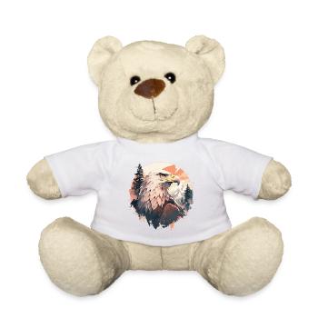 Adler Adlerkopf Natur Wildnis Wald Bäume Berge - Teddy - Weiß - Vorne