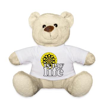 Dart, Dartpfeil, Darts, Shirt , Dart is my life - Teddy - Weiß - Vorne
