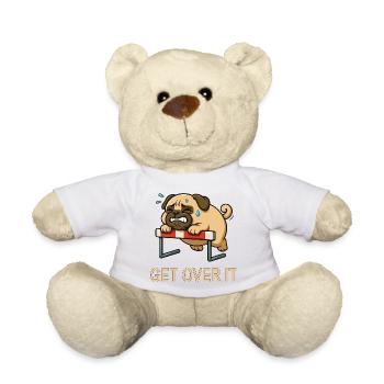 Pug Hurdle Hurdle Hurdler Saying - Teddy Bear - white - Front