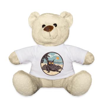 Chauve-souris détendue sur la plage - Nounours - blanc - Devant
