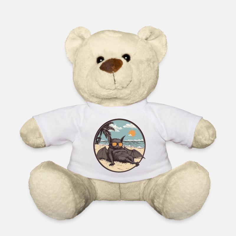 Entspannte Fledermaus am Strand - Teddy - Weiß