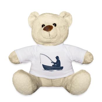 Fishing: peace, nature and playing with fish - Teddy Bear - white - Front