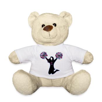 Cheerleaderin mit Pompons - Dynamisches Sportmotiv - Teddy - Weiß - Vorne