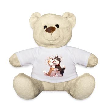 Chiens Amour Câlin Câlin Coeur Mignon Mignon - Nounours - blanc - Devant