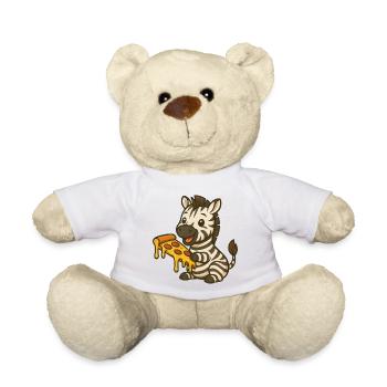 Niedliches Zebra Cartoon Pizza Pizzaliebhaber Ess - Teddy - Weiß - Vorne