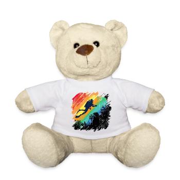 Lebendige Unterwasser-Taucher-Illustration - Teddy - Weiß - Vorne