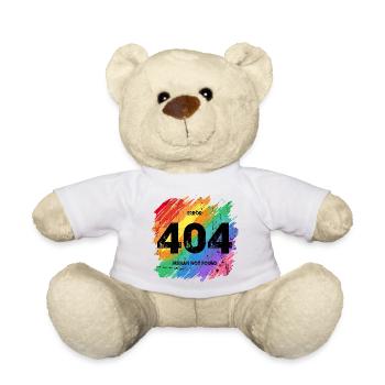 Lebendiger Regenbogen Fehler 404 Design - Teddy - Weiß - Vorne