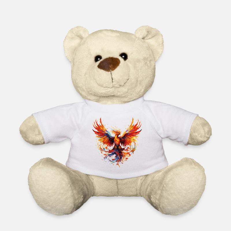 Phoenix Phoenix Fire Flames Bird Mythology - Teddy Bear - white
