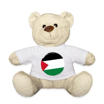 Drapeau de la Palestine rond _ Flag round in shape - Nounours - blanc - Devant