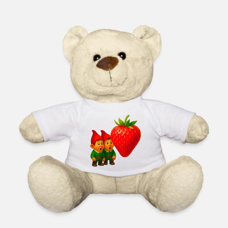 Gnomes and strawberry - Teddy Bear - white