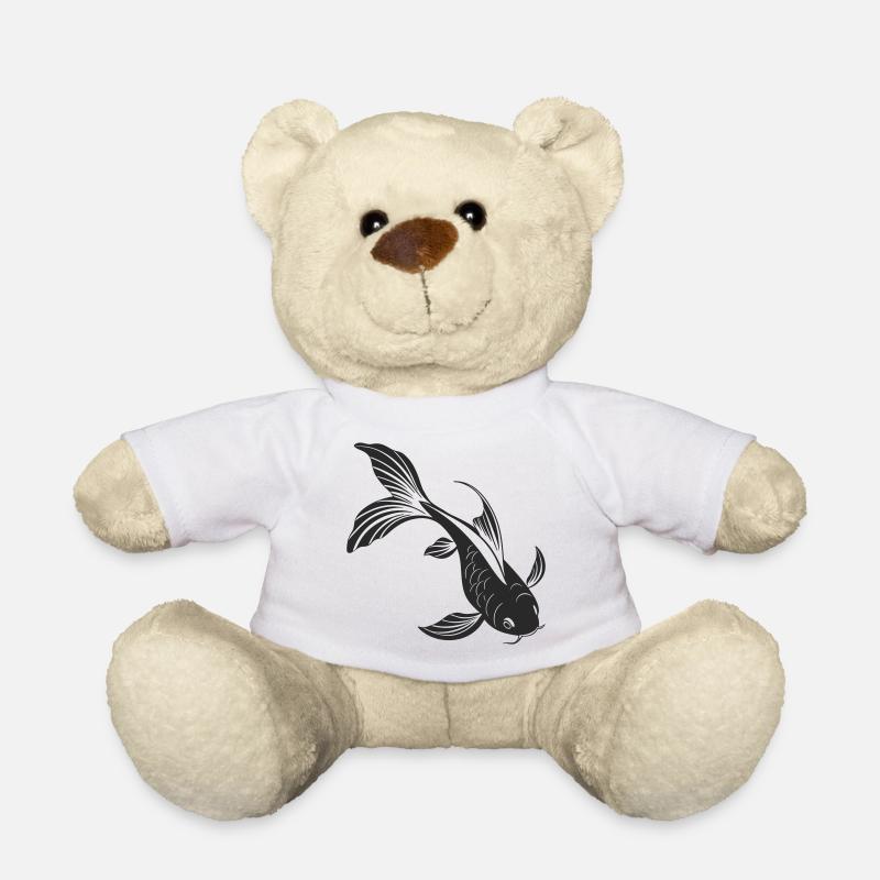 Elegant Fish Silhouette Design - Teddy Bear - white