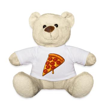 Pizza Slice – Fun Food Design - Teddy Bear - white - Front