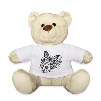 Elegantes Schmetterlings- und Blumendesign - Teddy - Weiß - Vorne