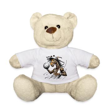 Hipster Giraffe mit Mikrofon und Dreadlocks - Teddy - Weiß - Vorne
