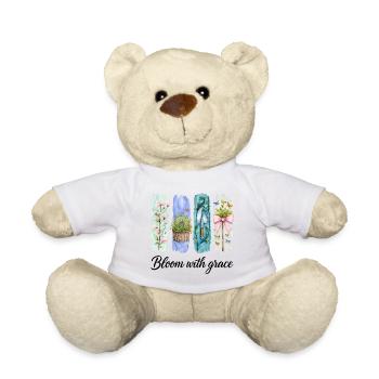 Blühe mit Anmut Gartenblumen Kunst - Teddy - Weiß - Vorne