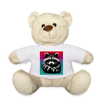 Raccoon - Teddy Bear - white - Front
