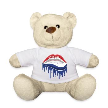 Buntes Spielzeug mit amerikanischer Flagge - Teddy - Weiß - Vorne