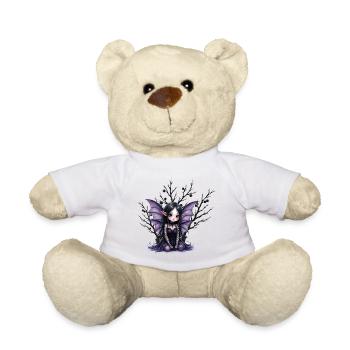 Belle fée fée aux ailes violettes - Nounours - blanc - Devant