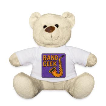 Band Geek Saxophone Illustration - Teddy Bear - white - Front