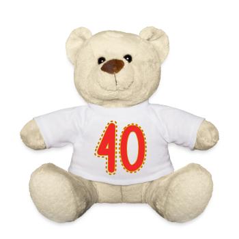 40. 40 ANS. 40e ANNIVERSAIRE. ANNIVERSAIRE 40 ANS. - Nounours - blanc - Devant