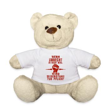 Rebellisches Rot – Widerstand im Grunge-Stil - Teddy - Weiß - Vorne
