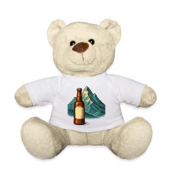 Abstract mountain landscape with bottle - Teddy Bear - white - Front