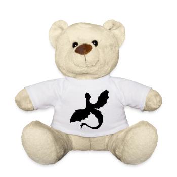 Silhouette de serpent ailé légendaire - Nounours - blanc - Devant