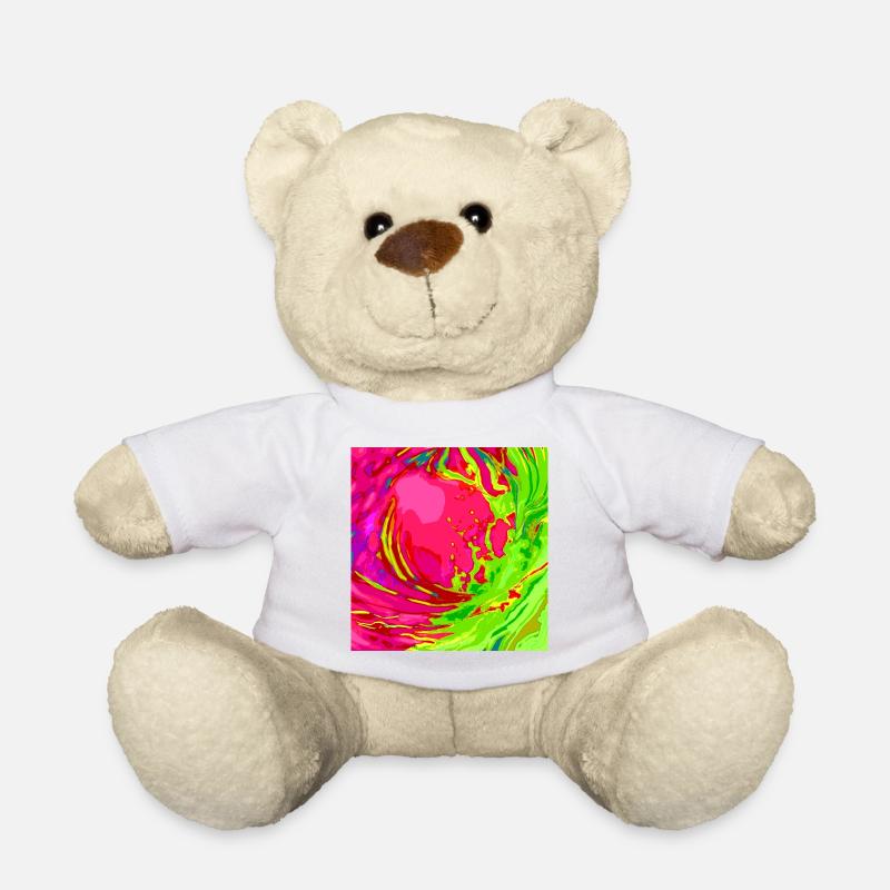 Neon Wirbel Farbenspiel - Teddy - Weiß