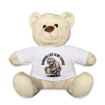 Running Late Is My Cardio Sloth - Teddy Bear - white - Front