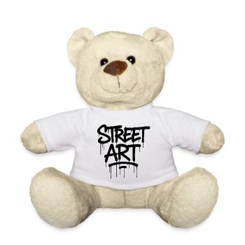 Graffiti tag street art - Teddy Bear - white - Front