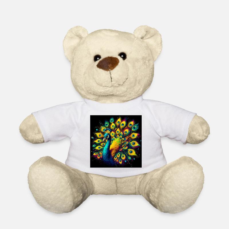 peacock - Teddy Bear - white