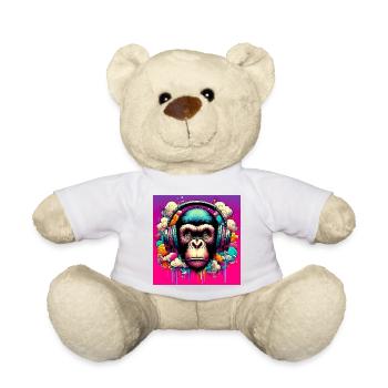 Chimpanzee Monkey - Teddy Bear - white - Front