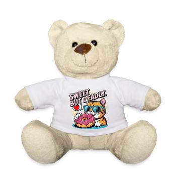 Sweet But Deadly Cat Donut - Teddy Bear - white - Front
