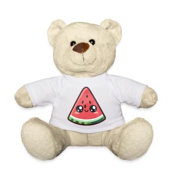 Tranche de pastèque kawaii - Nounours - blanc - Devant