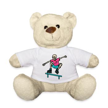 Neon Skelett grindet auf Inline-Skates - Teddy - Weiß - Vorne