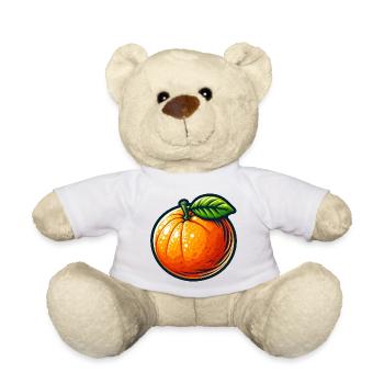 Stilisierte orangefarbene helle Schale - Teddy - Weiß - Vorne